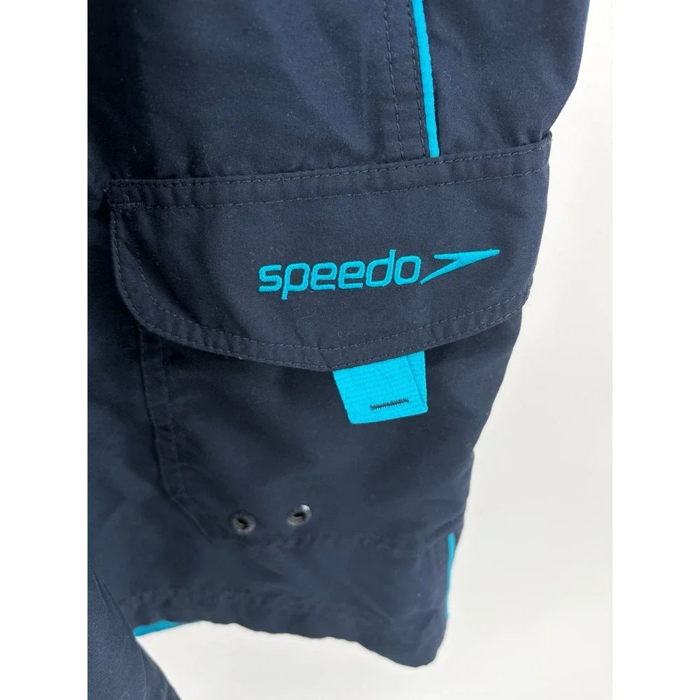 Speedo Navy Swim Trunks Lined Board Shorts Pockets Summer Beach, Men's Size XL